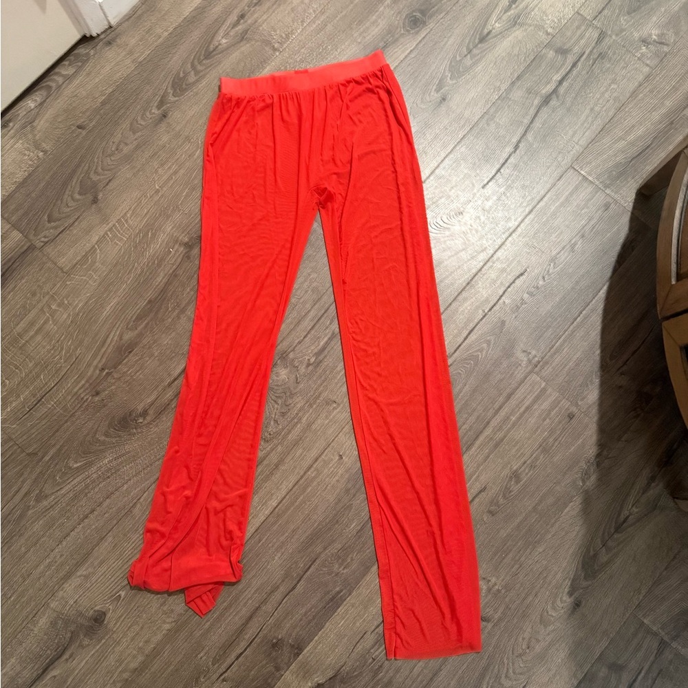 Fashion Nova Bright Orange Swim Coverup Pants